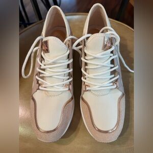 Michael Kors Women's White and Gold Sneakers